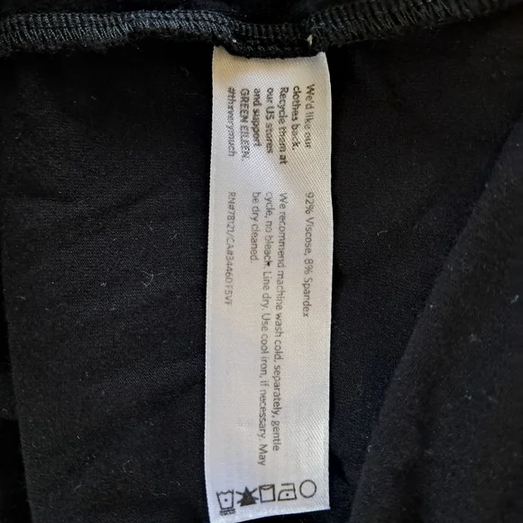 Eileen Fisher Black Short Sleeve Dress With Pockets Size Small - Picture 7 of 7